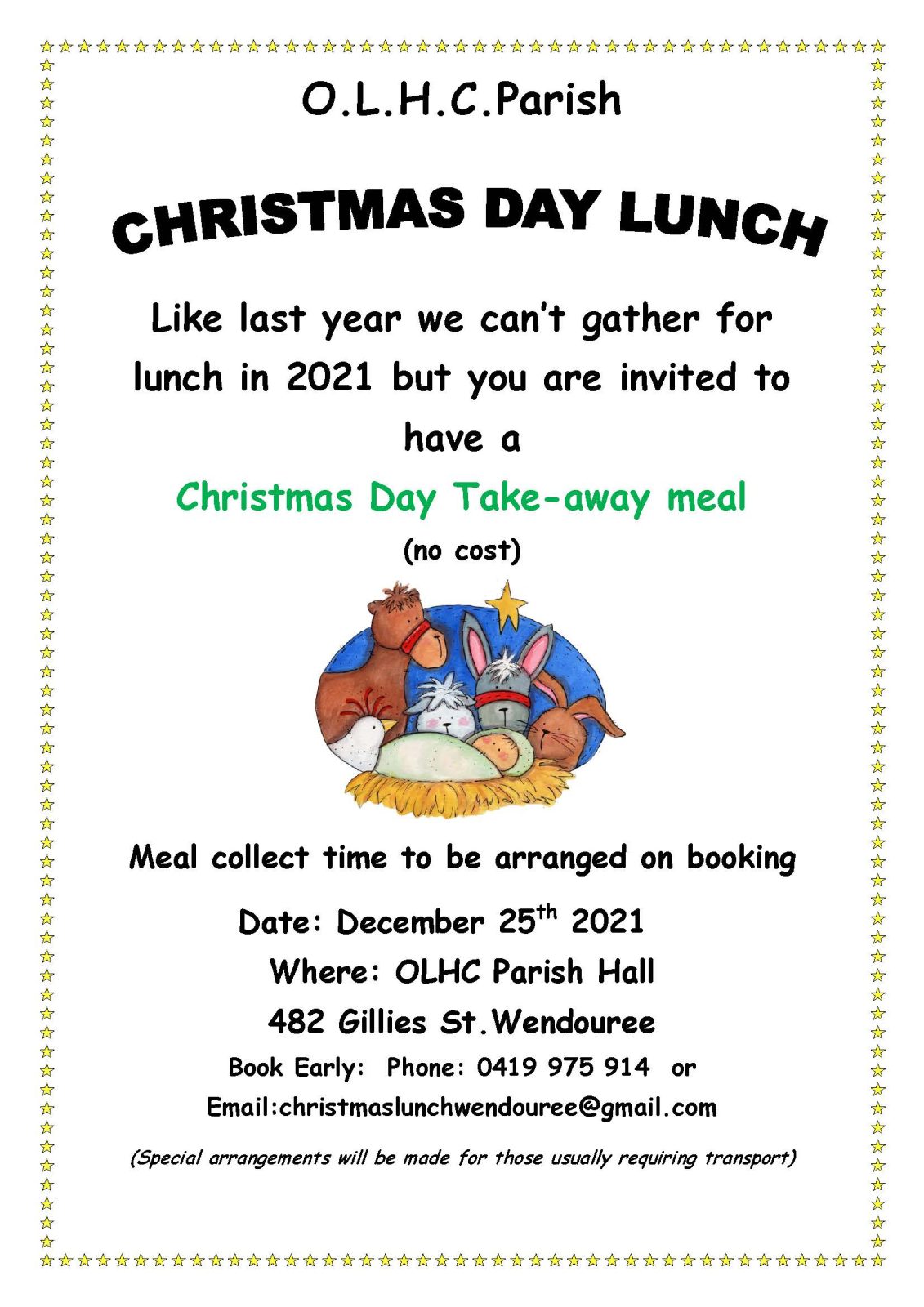 OLHC Parish Wendouree Christmas Day Lunch Diocese of Ballarat